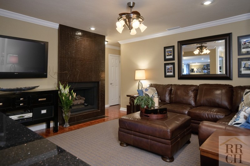 Living Room with Fireplace in Remodeled Gainesville Home