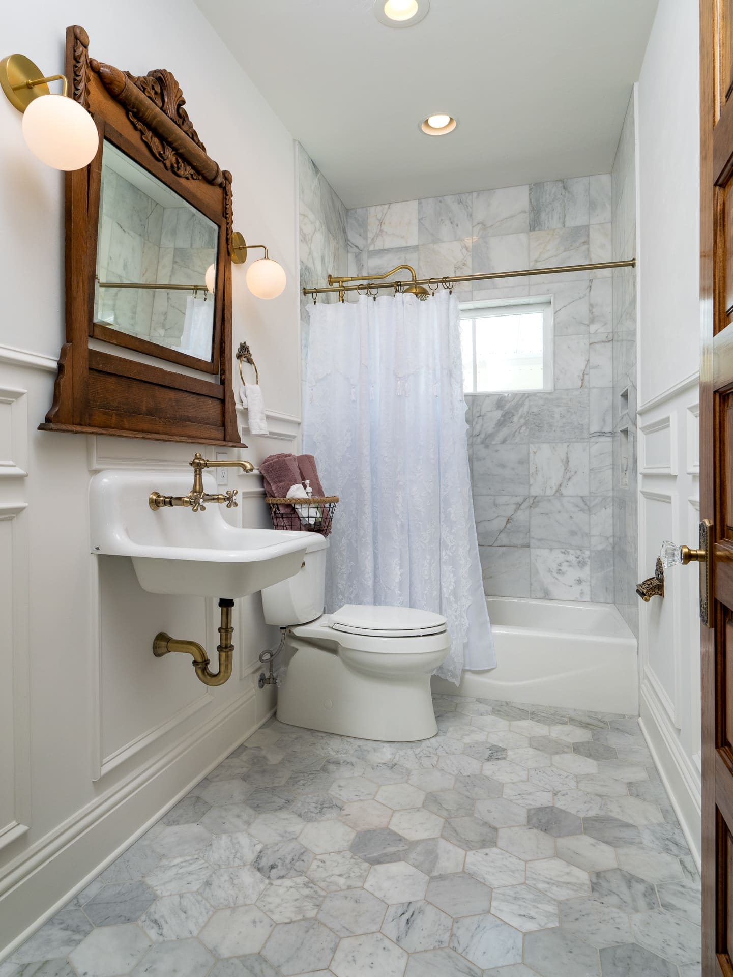 Laundry Room with Farmhouse Sink in Modern Alachua Country Home