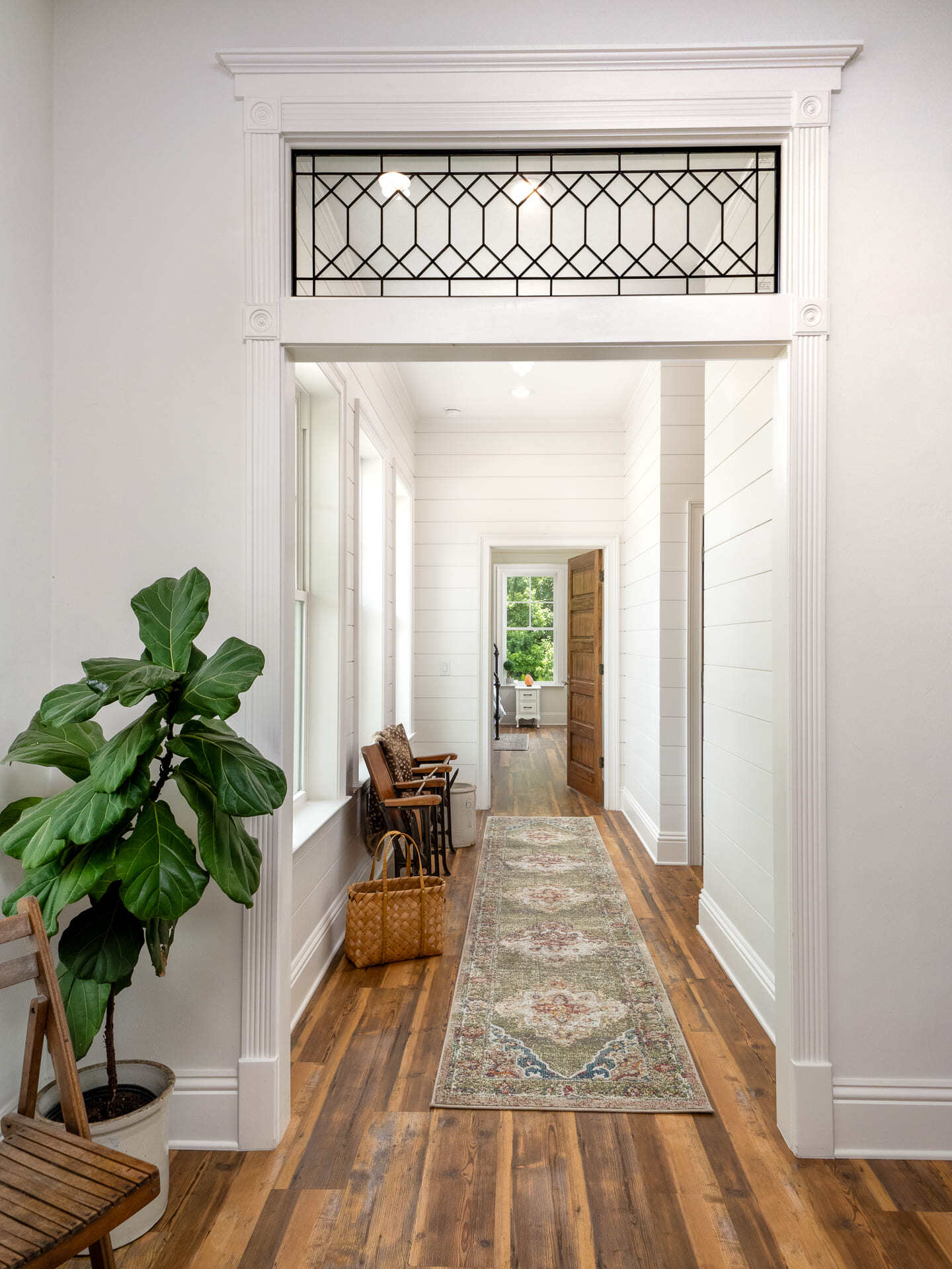 Leaded Glass Transom Window in Modern Country Custom Home Leaded Glass Transom Window in Modern Country Custom Home