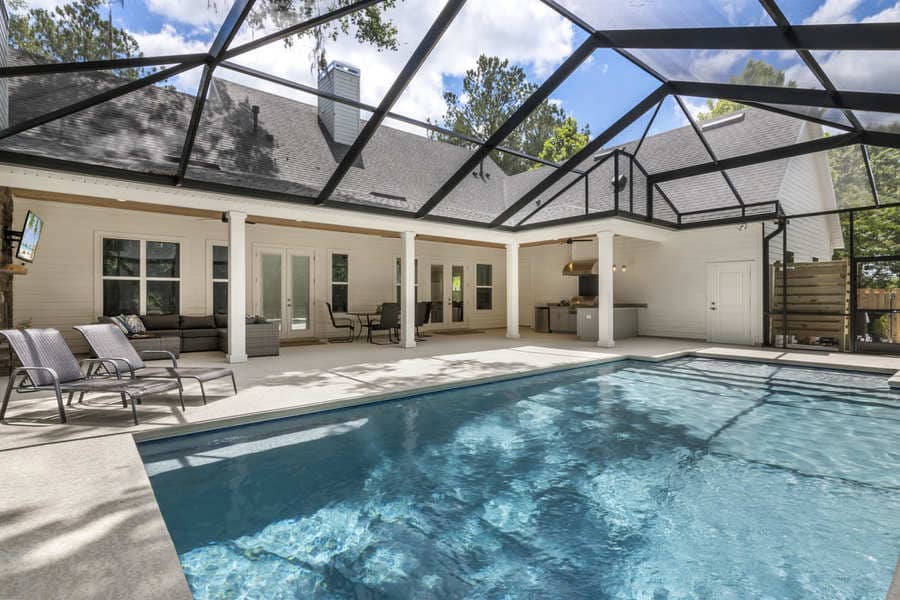Fletcher Park Lot 5 Fun State Pools Custom Pool of Modern Farmhouse Custom Home in Gainesville, FL