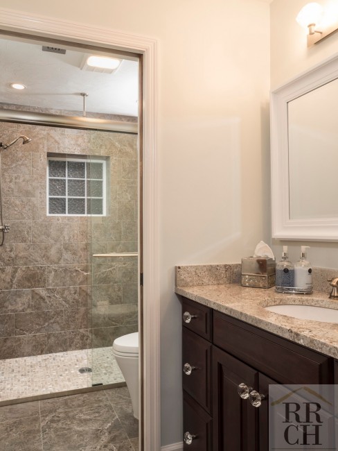 Remodeled Full Bathroom Tiled Shower