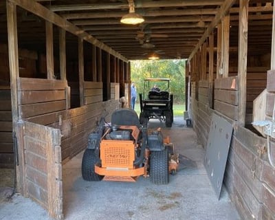 interior of converted horse barn before in jonesville fl