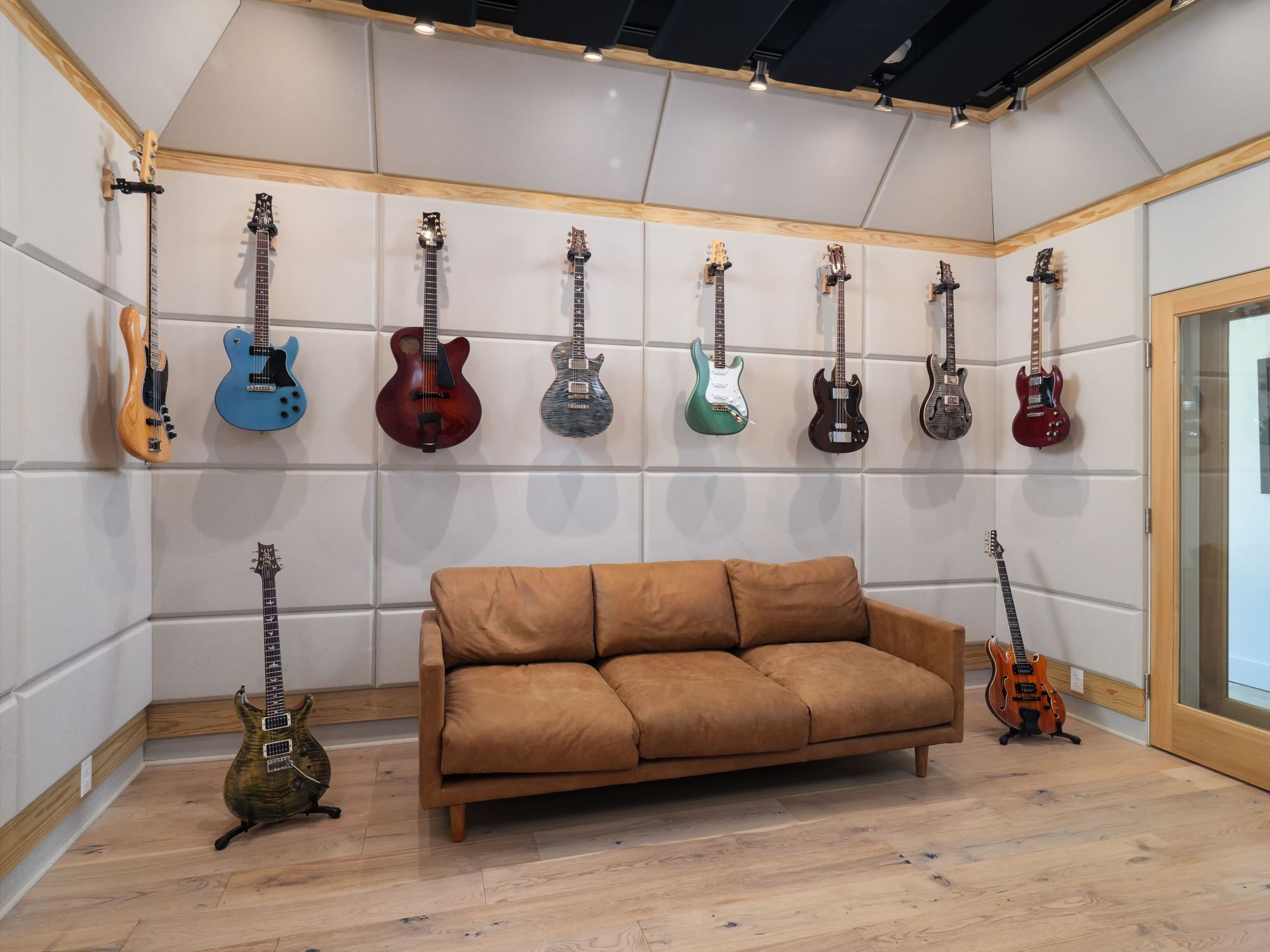 Guitar Display in Custom Music Studio in Gainesville