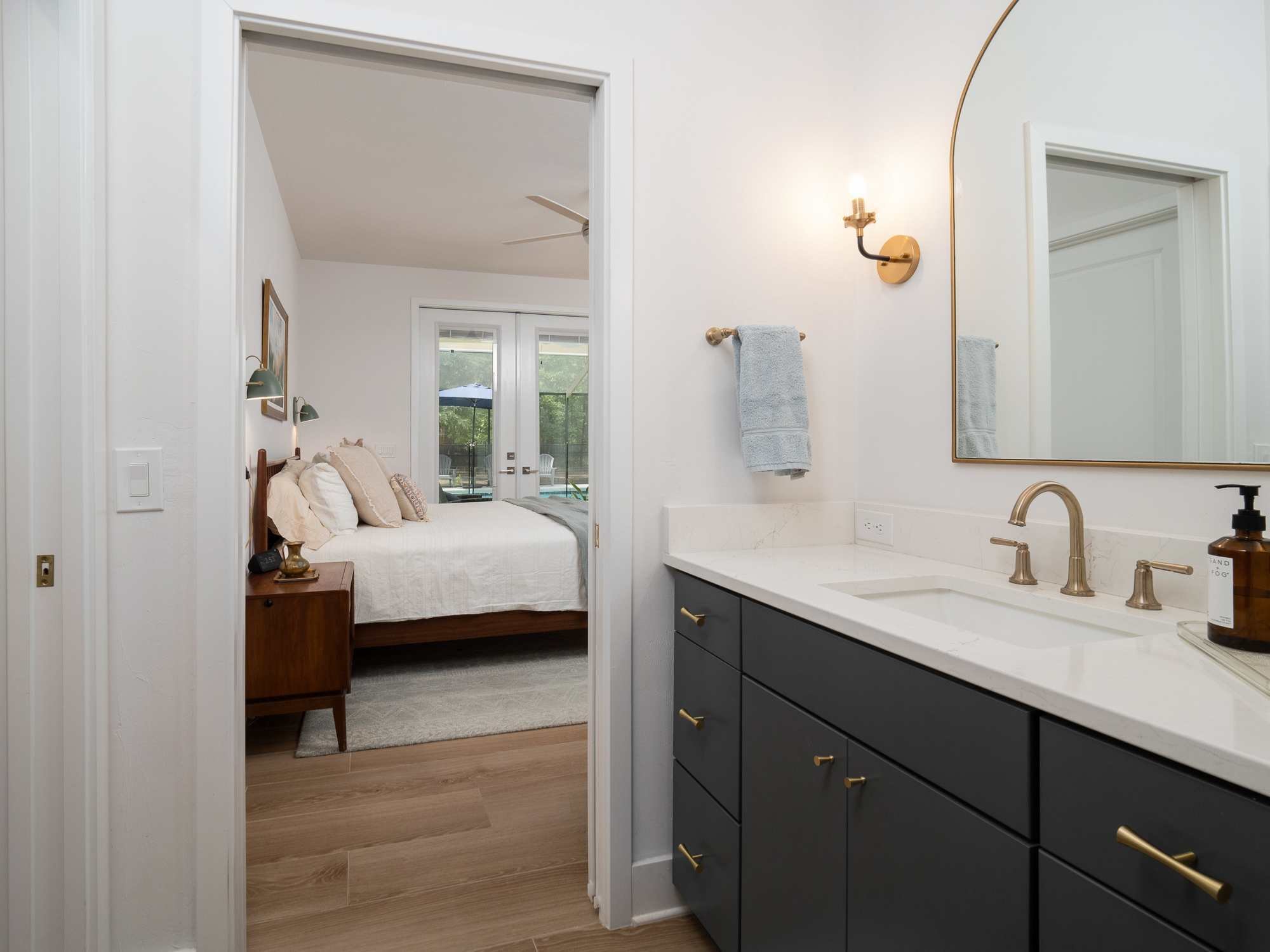 Bathroom attached to the bedroom in an ADU built by RRCH in Alachua County, FL