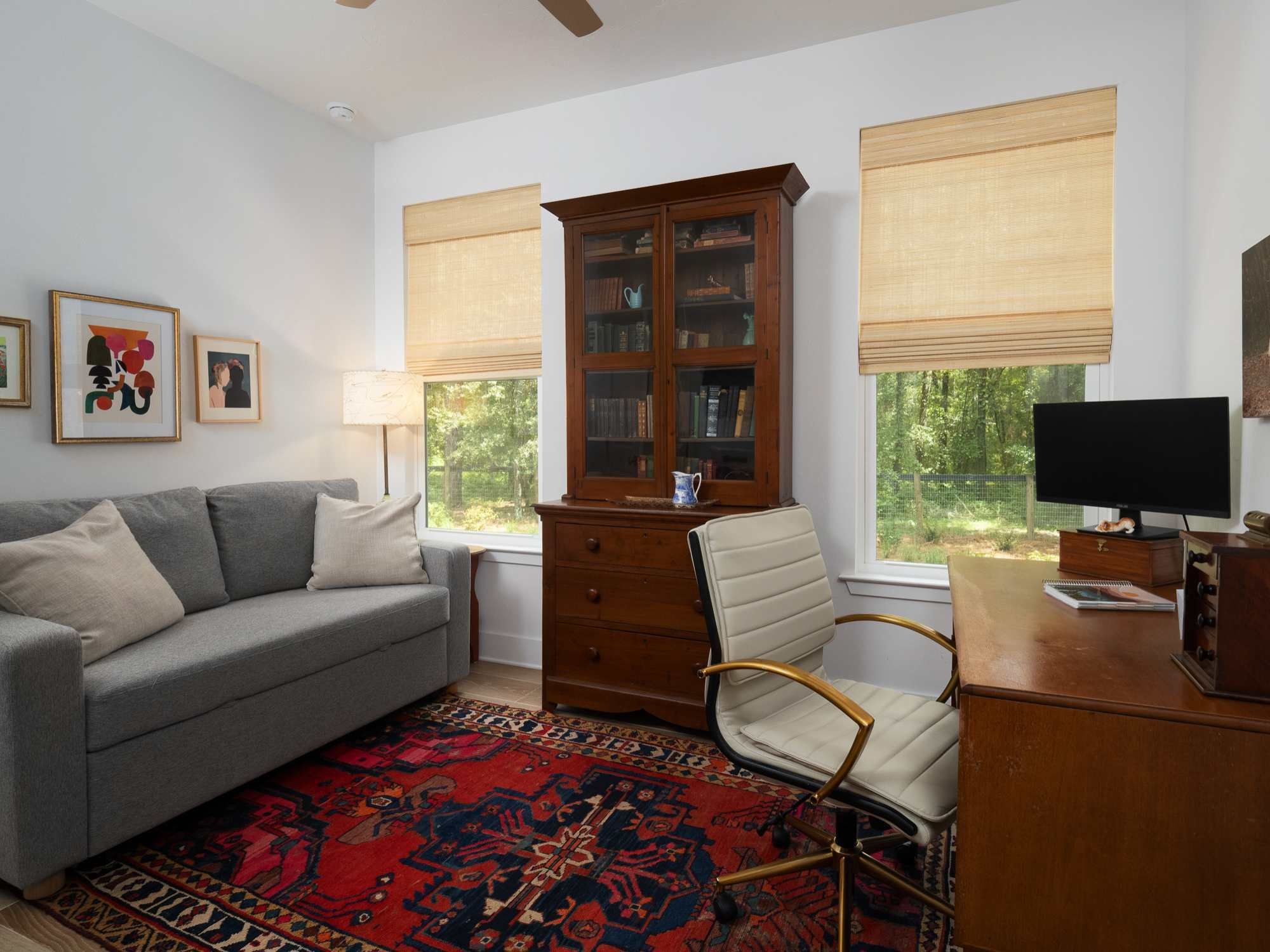 Office area beside the living room in an ADU built by RRCH in Alachua County, FL