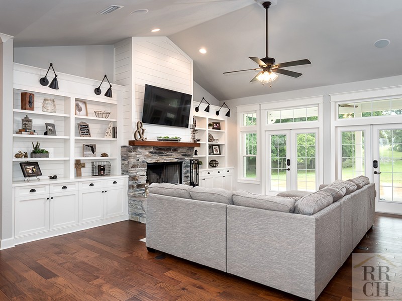 Window Wall in Bright Open Living Room Gainesville Custom Home