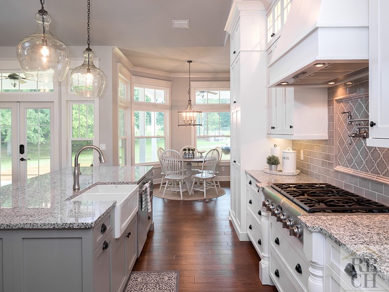 Apron Sink on Island in Custom Gainesville Home