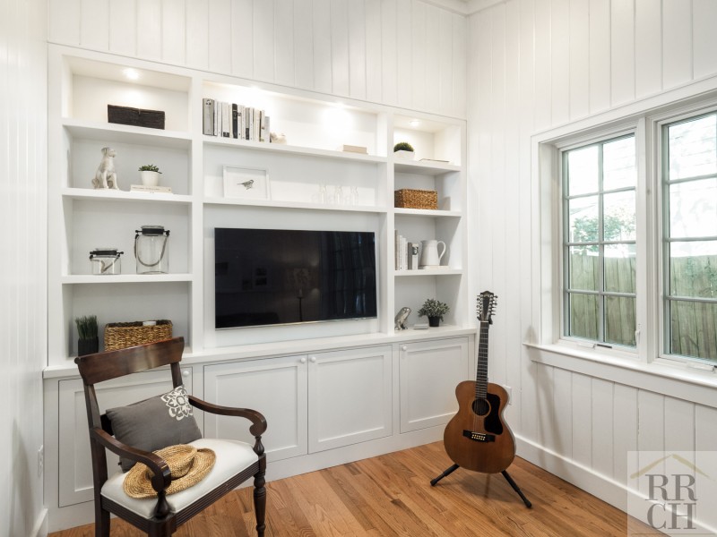 Built In Storage in Remodeled Family Room in Gainesville