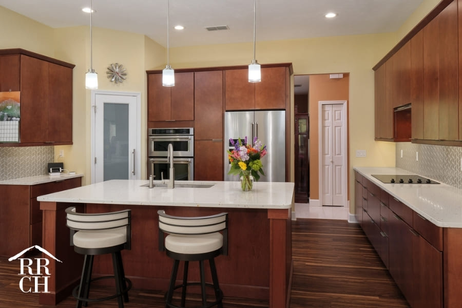 Large Kitchen with Eat-In Island and Walk-In Pantry | Robinson Renovations and Custom Homes