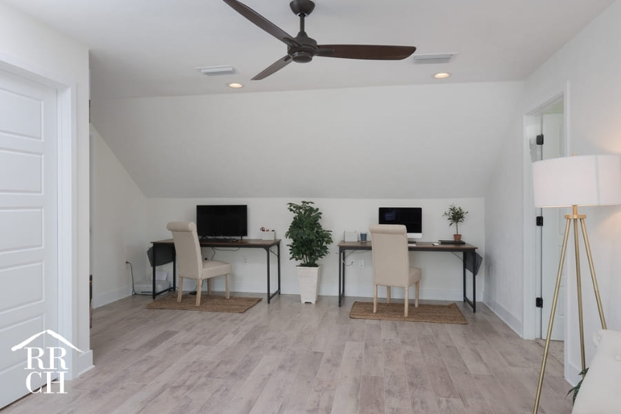 Custom Home Build Upper Floor Home Office Hardwood Flooring - Dylans Grove 2 | Robinson Renovation & Custom Homes, Inc.