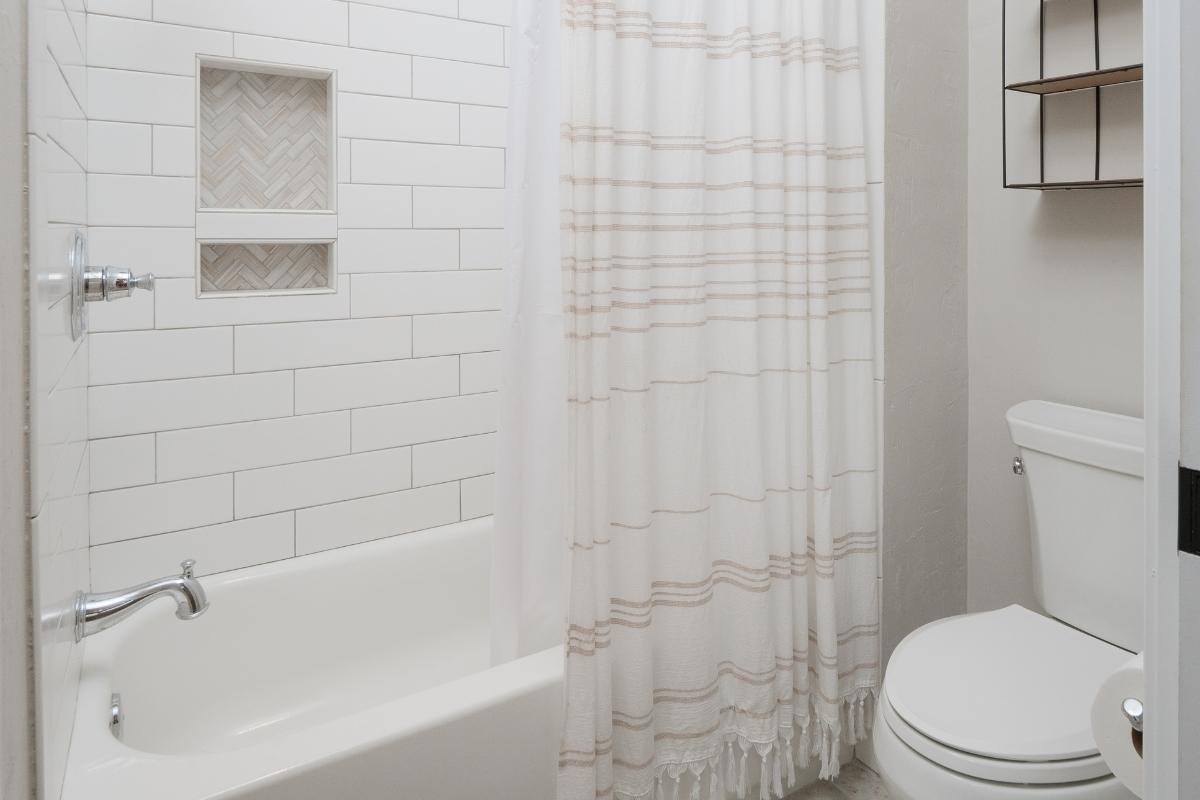 All White Bathroom and Shower -1
