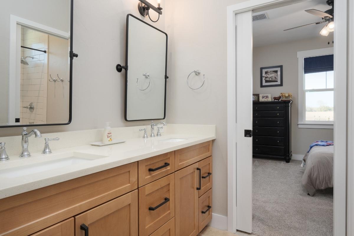Bathroom with Double Sinks and Mirrors -1