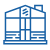 Blue Build a Sunroom or Greenhouse Icon